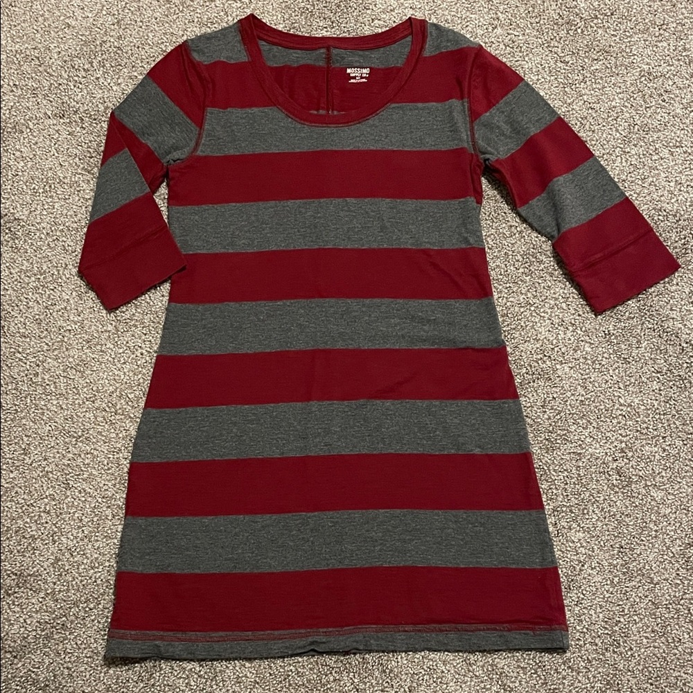 Mossimo Small Red and Gray Striped Dress